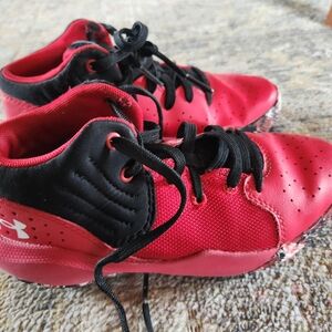Under Armour Kids' Red and Black Sneakers
